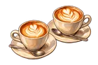 Two cappuccinos