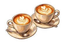 Two cappuccinos