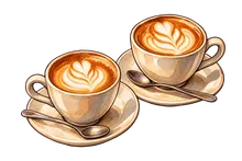 Two cappuccinos