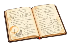 An open notebook